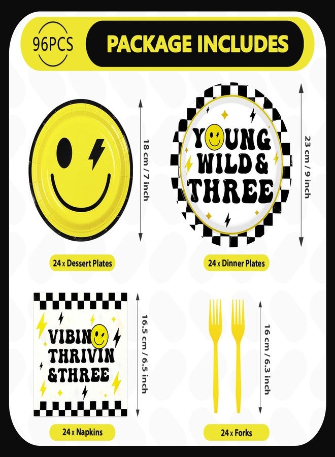 Grencian مجموعة غرينسيان المكونة من 96 قطعة من لوازم حفلات أعياد الميلاد للأطفال الصغار، تتضمن أطباقًا ومناديل ورقية صفراء مزينة برسومات وجوه مبتسمة، وهي مناسبة للاستخدام مرة واحدة. مثالية لتزيين حفلات أعياد الميلاد وحفلات استقبال المولود الجديد، وتكفي 24 شخصًا. - Image 2